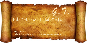 Görbicz Titánia névjegykártya